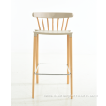 Original Plastic Barstool With Wood Leg Coffee Chair